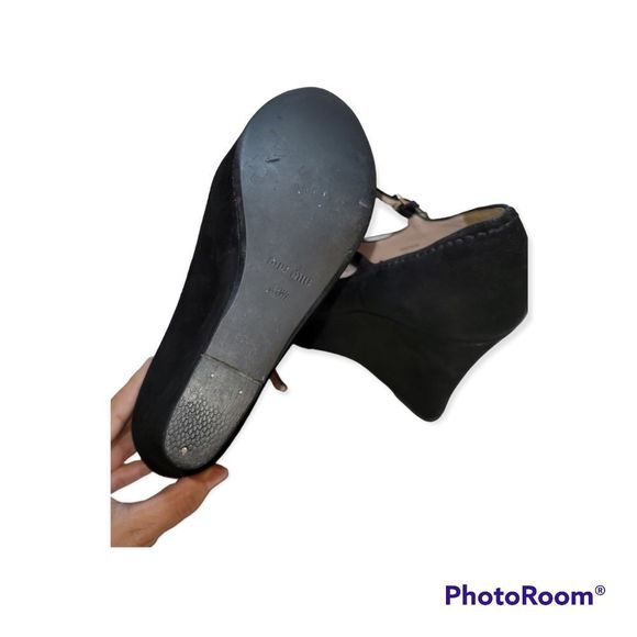 Miu Miu T-strap Open Toe Platform Wedge Heels Size 7 1/2 - Picture 7 of 9